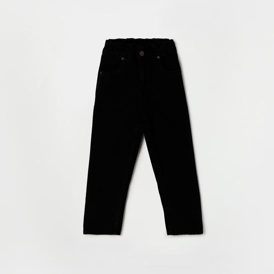 and girls dark wash elasticated skinny fit jeans
