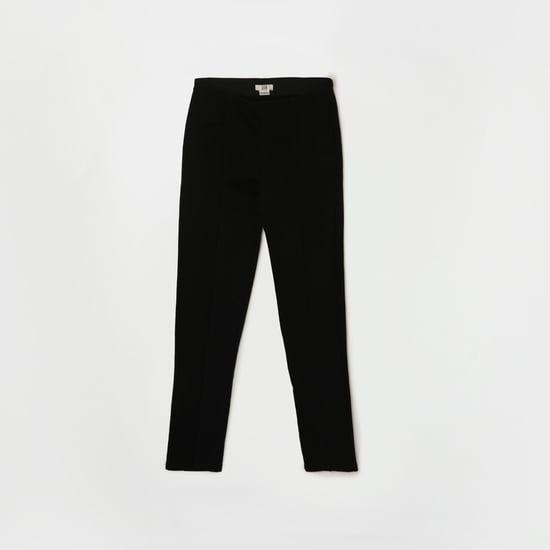 and girls panelled elasticated waist casual trousers