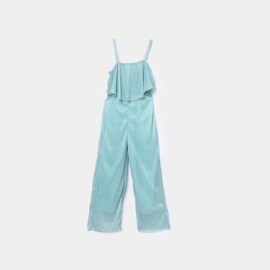 and girls pleated ruffled jumpsuit
