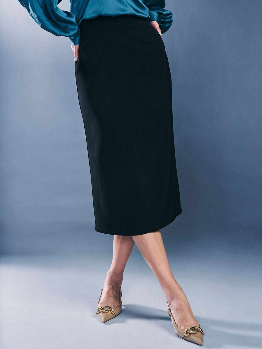 and mid-rise a-line midi skirt