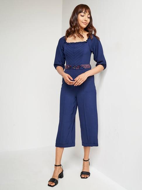 and navy embellished jumpsuit