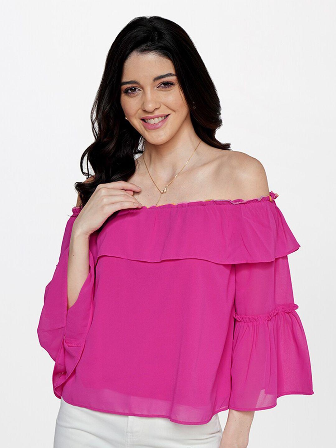and off-shoulder bell sleeve top