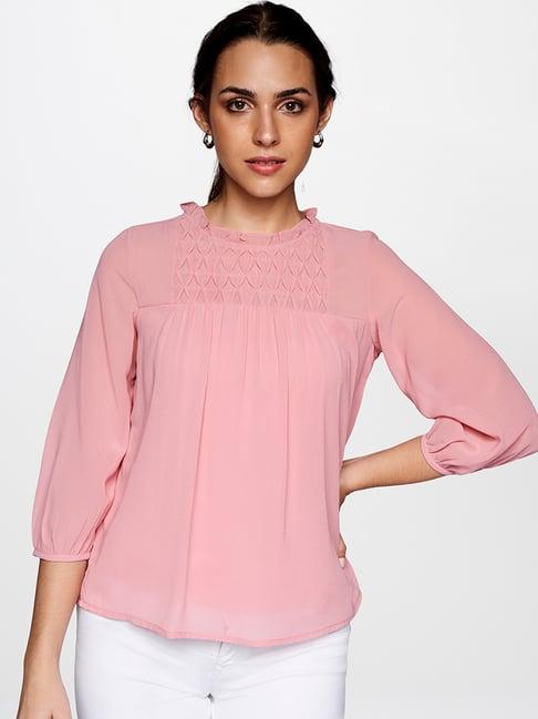 and pink regular fit top