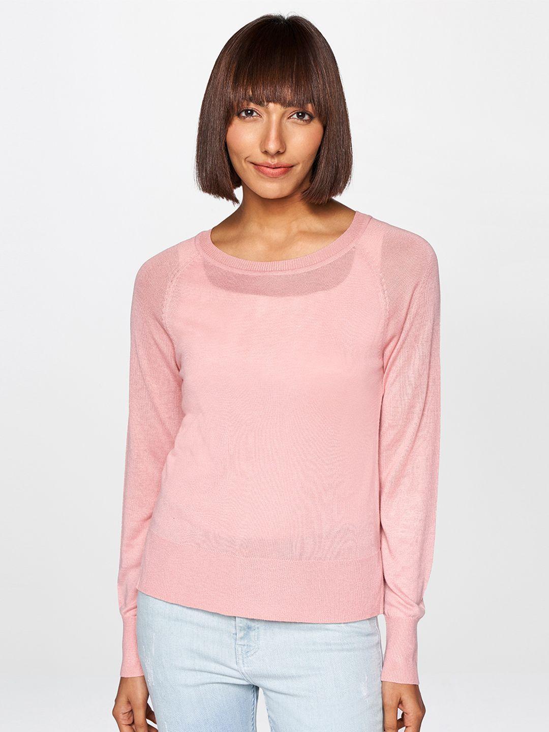 and pink solid puff sleeve top