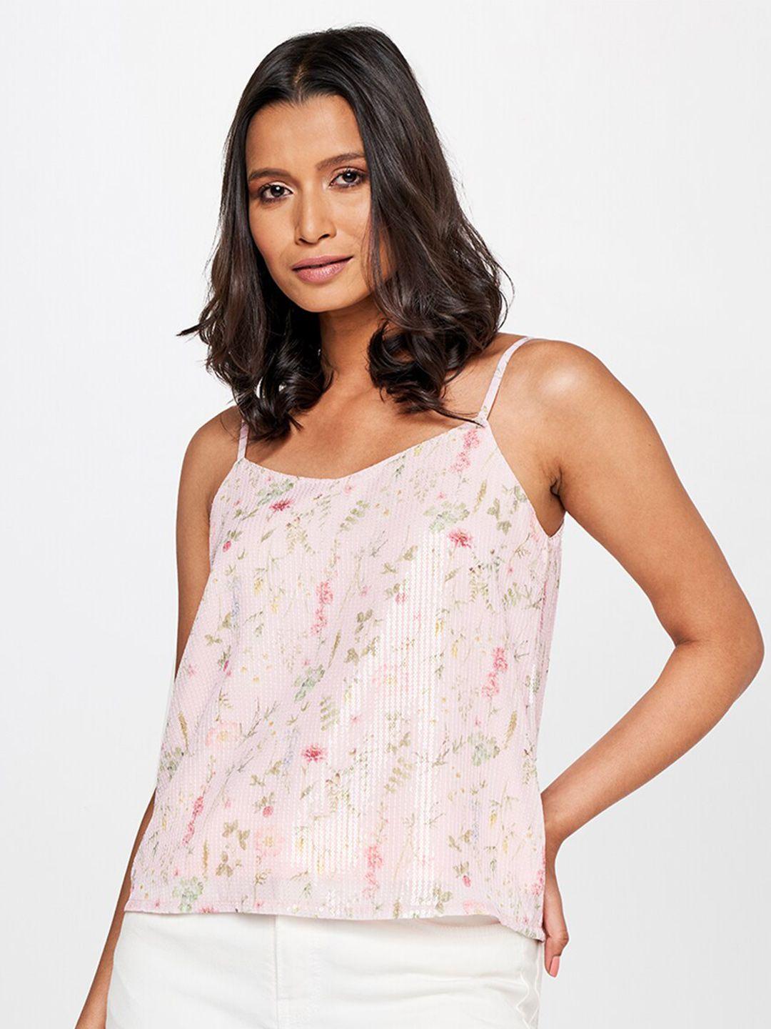 and shoulder straps floral print top