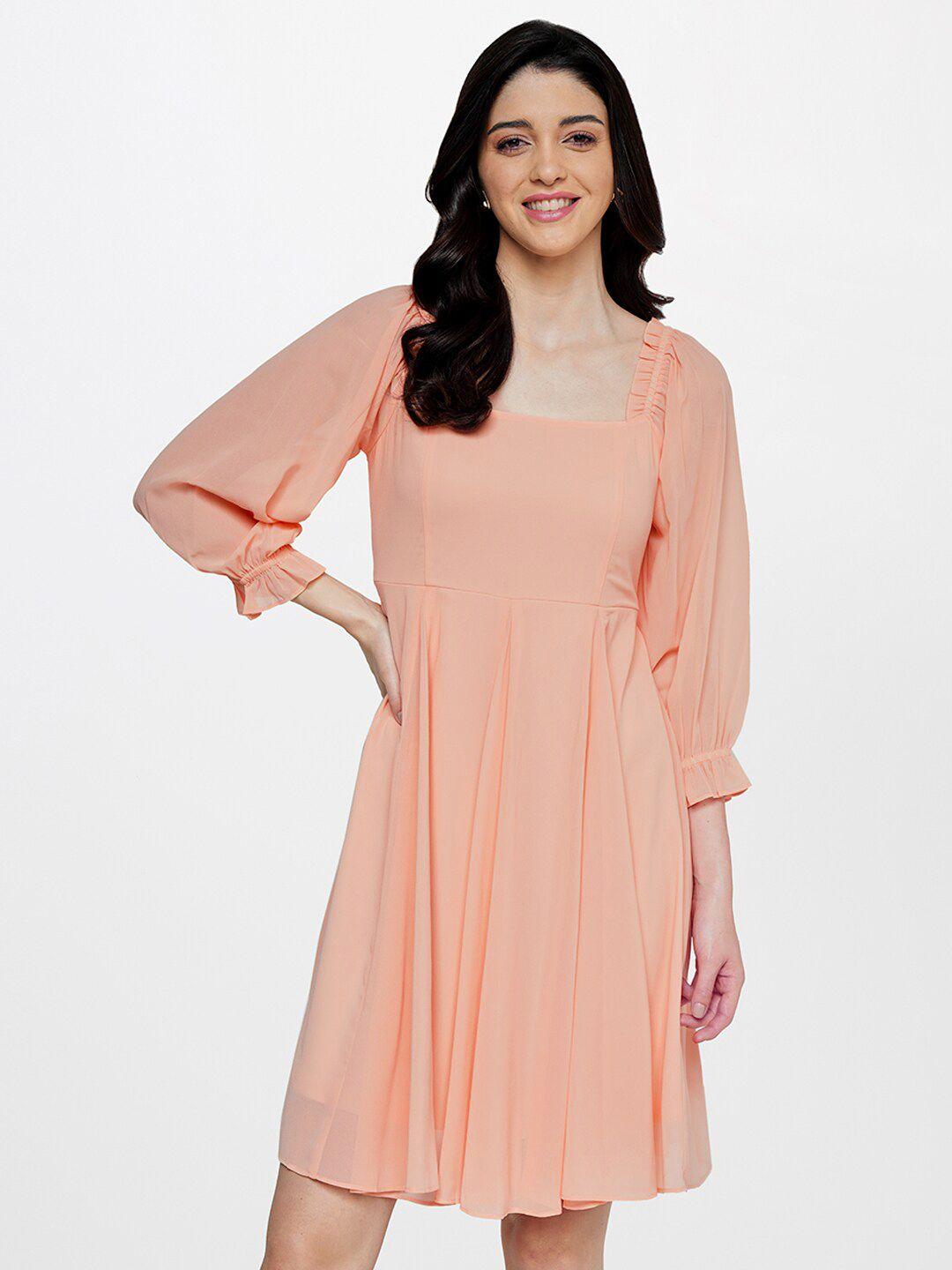 and square neck fit and flare  dress