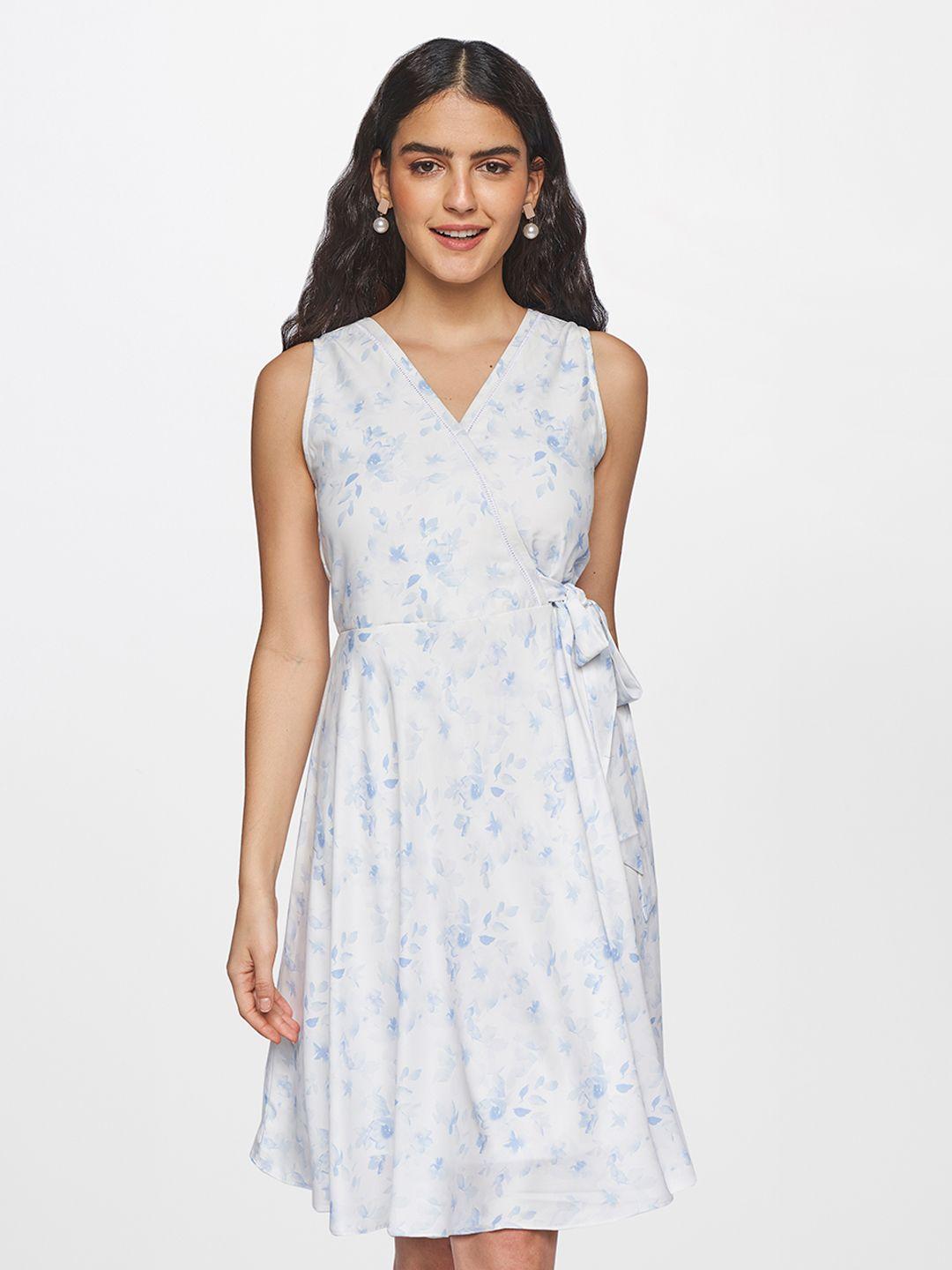 and white & blue floral dress