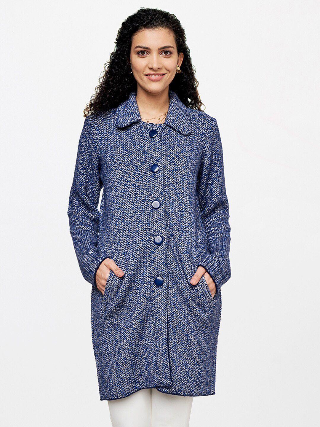 and women blue longline tailored jacket