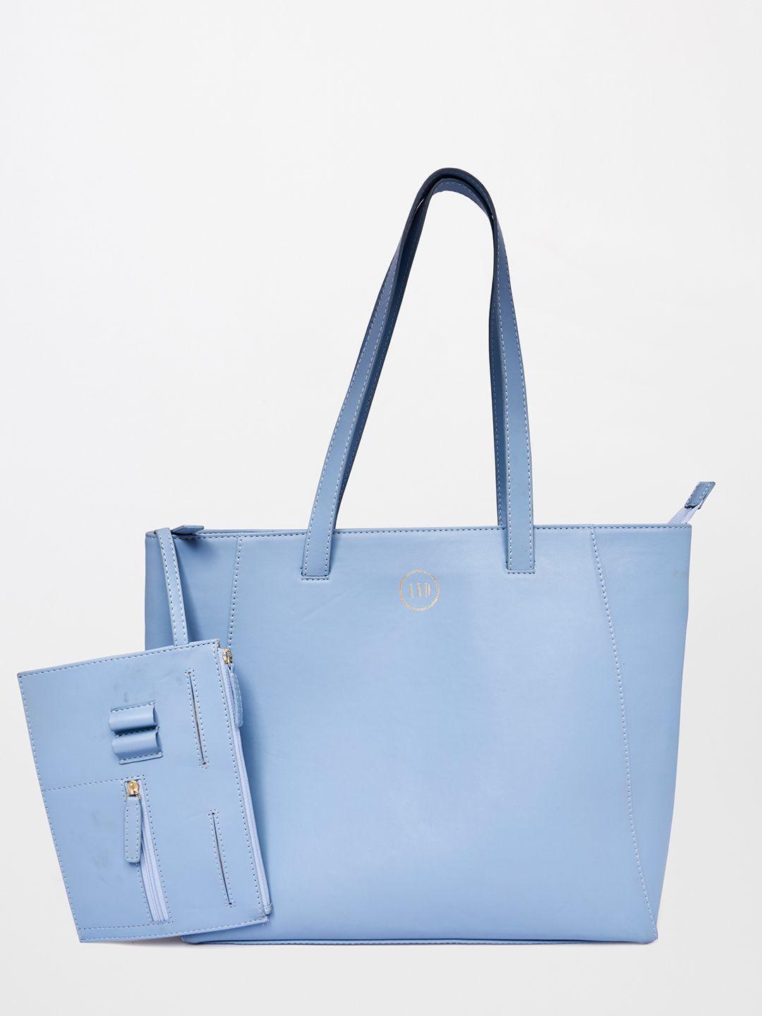 and women blue oversized structured shoulder bag