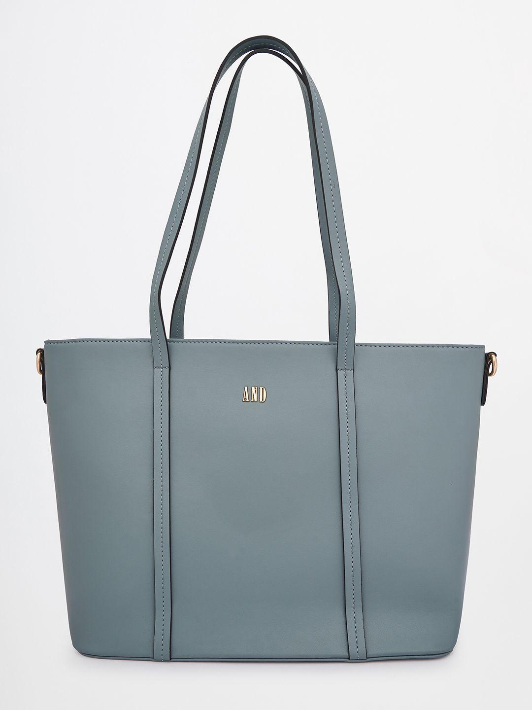 and women blue oversized structured tote bag