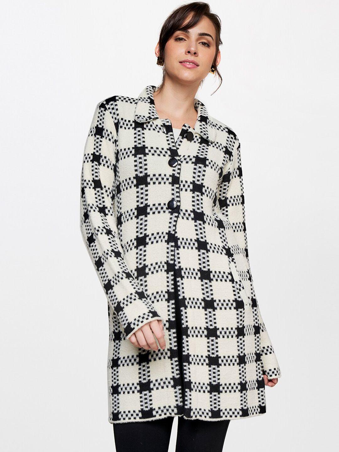 and women checked longline tailored jacket