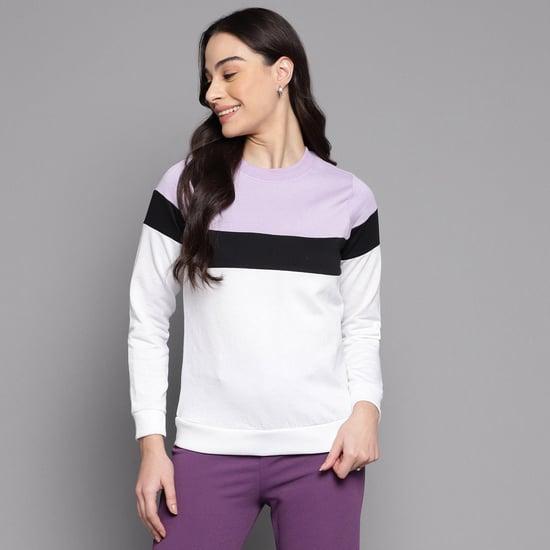 and women colourblocked sweatshirt