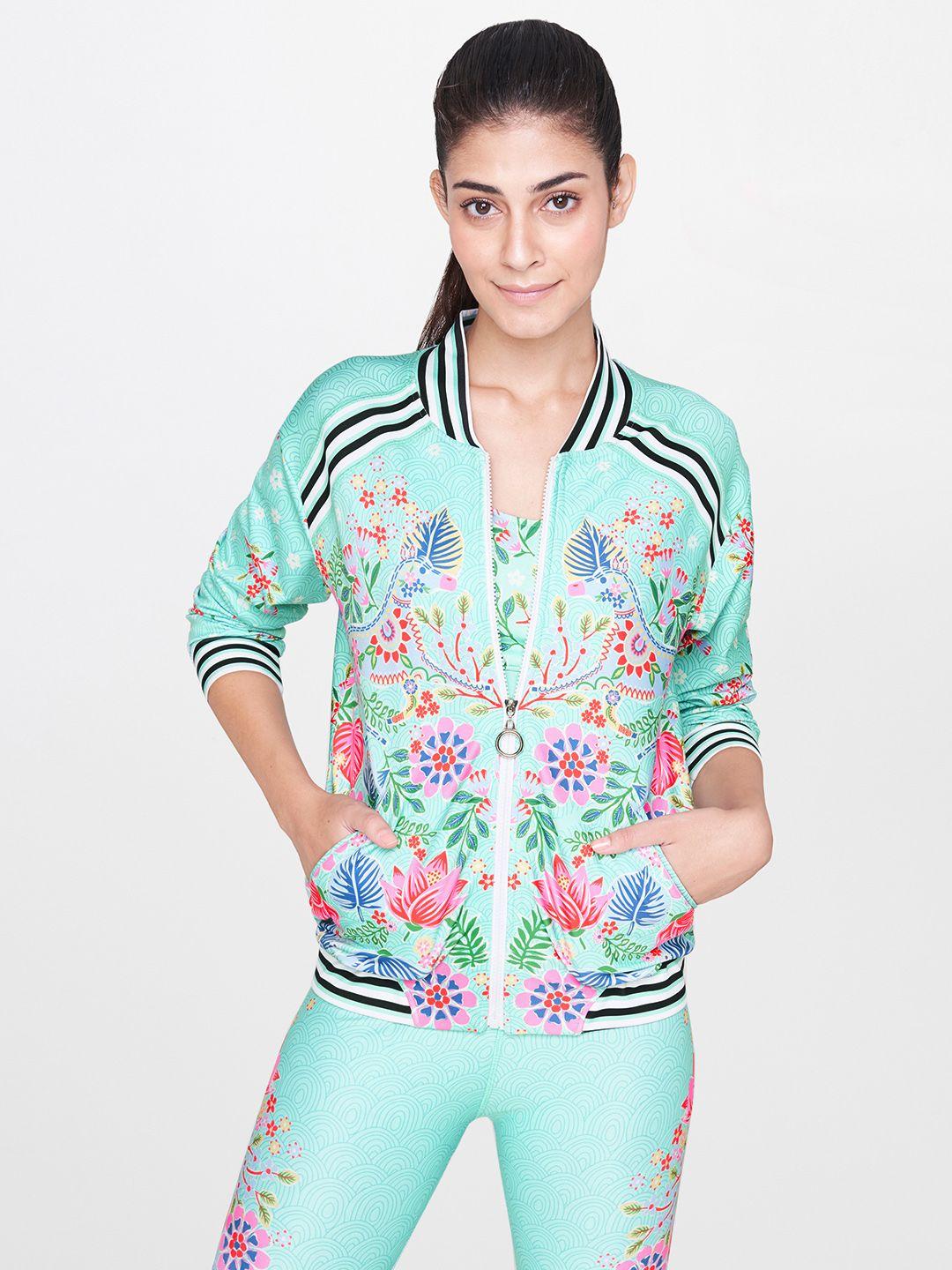 and women multicoloured floral printed bomber