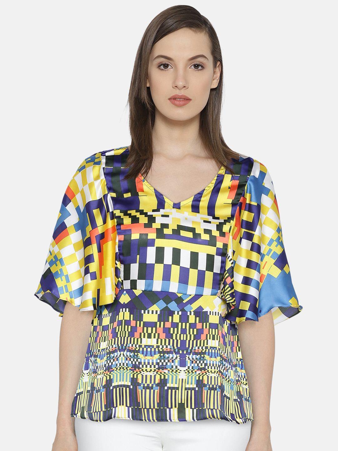 and women multicoloured printed layered top