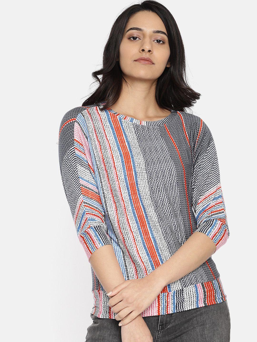 and women multicoloured striped top