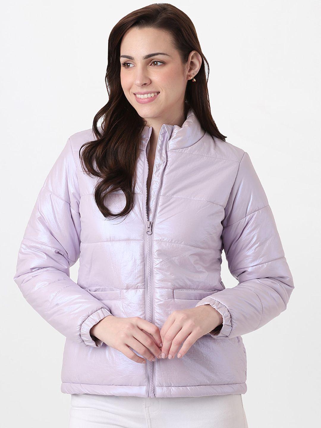 and women pink lavender open front jacket