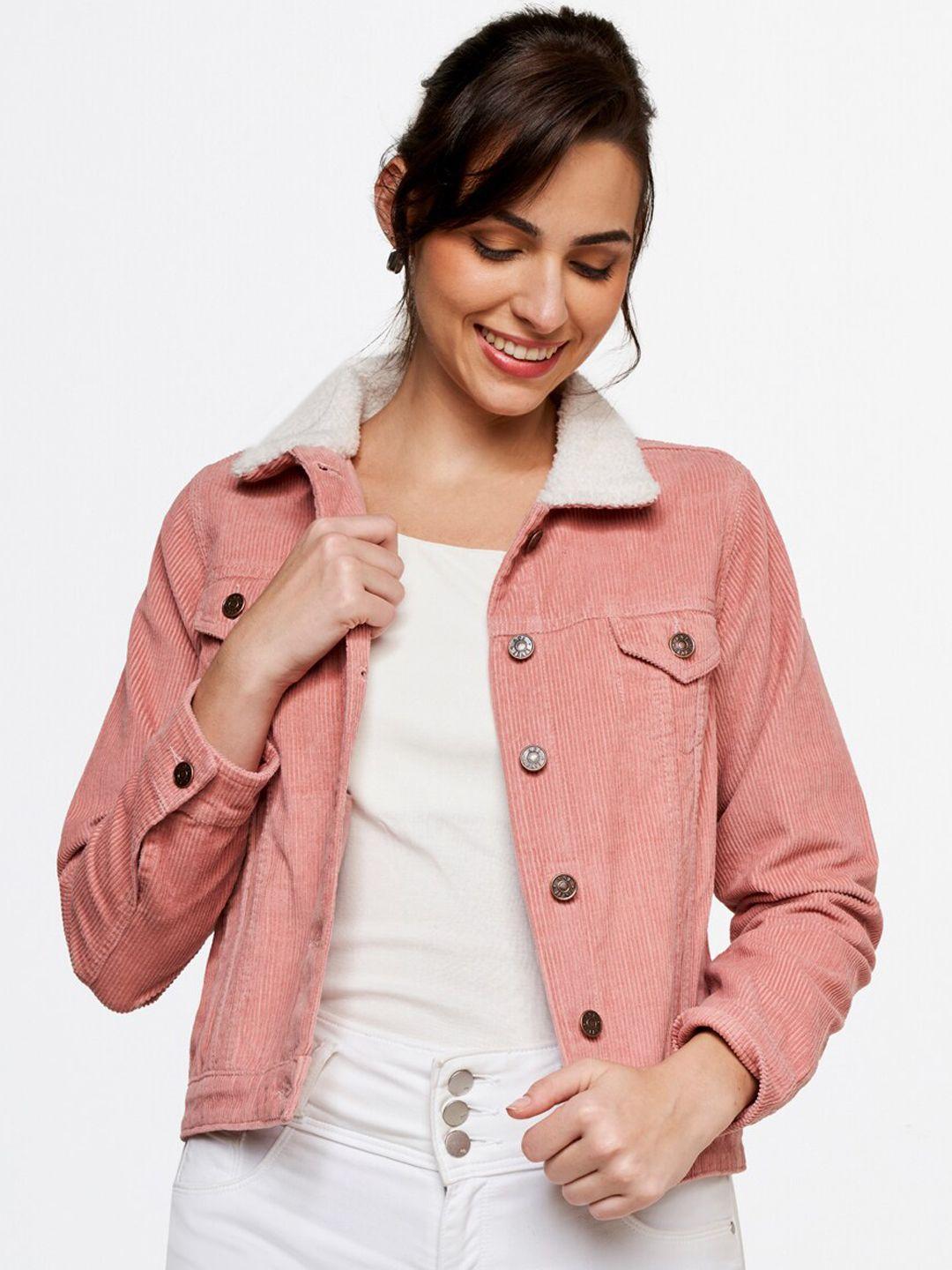 and women pink tailored cotton jacket