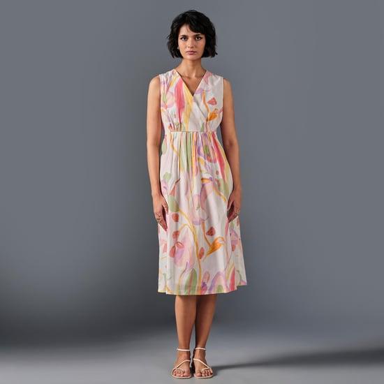 and women printed a-line dress