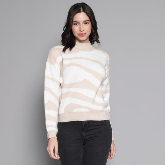 and women printed knit sweater