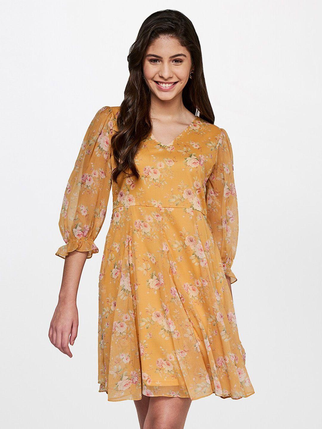 and yellow floral dress