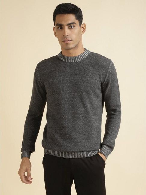 andamen grey cotton regular fit sweater
