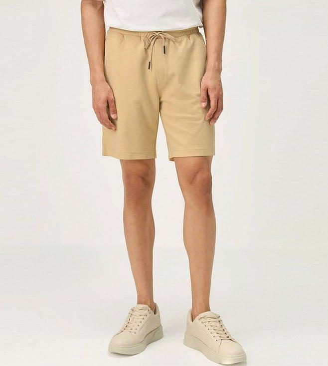 andamen art of leisure casual men's beige adjustable waistband shorts