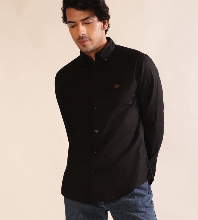 andamen black oxford full sleeve button down shirt - regular fit