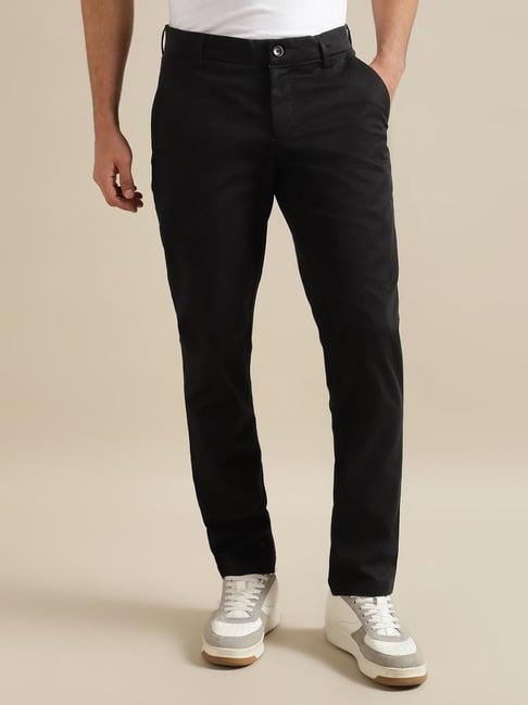 andamen black regular fit chino trousers