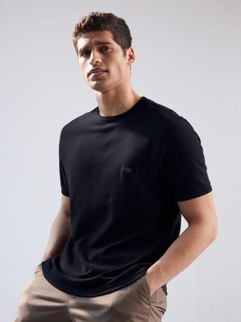 andamen black regular fit crew t-shirt