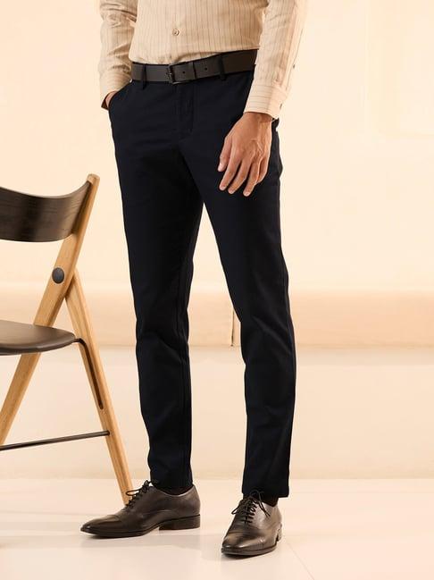 andamen black slim fit trousers