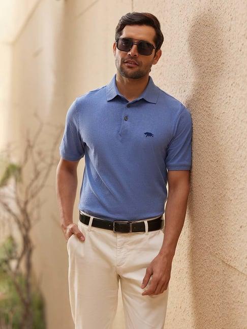 andamen blue regular fit polo t-shirt