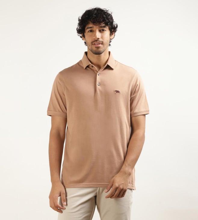 andamen brown men's casual polo t-shirt - regular fit