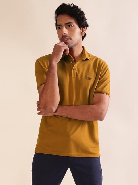 andamen gold regular fit cotton polo t-shirt