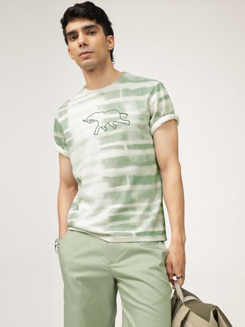 andamen green cotton regular fit printed t-shirt