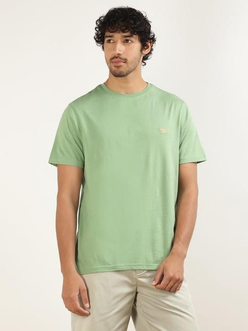 andamen green cotton regular fit t-shirt