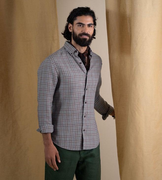 andamen grey rise ash check shirt