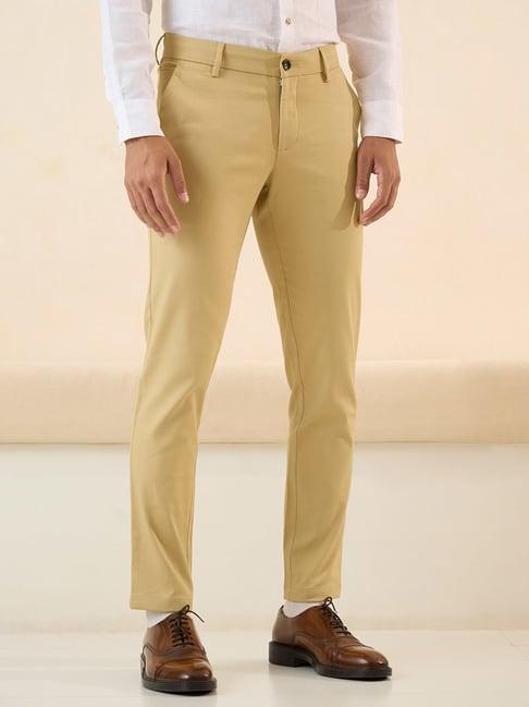 andamen khaki slim fit trousers