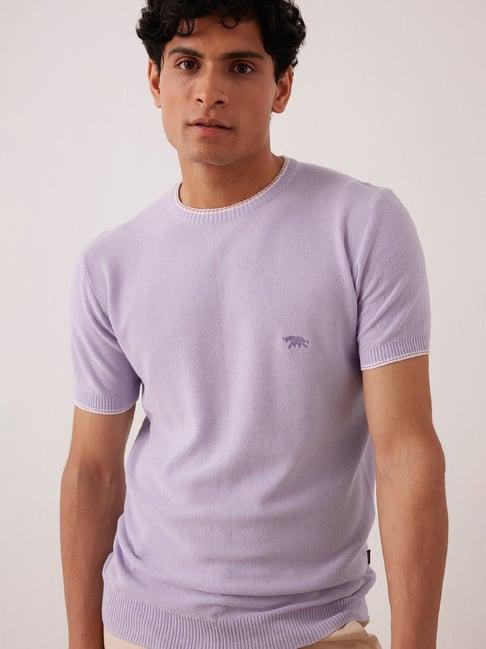 andamen lavender regular fit crew t-shirt