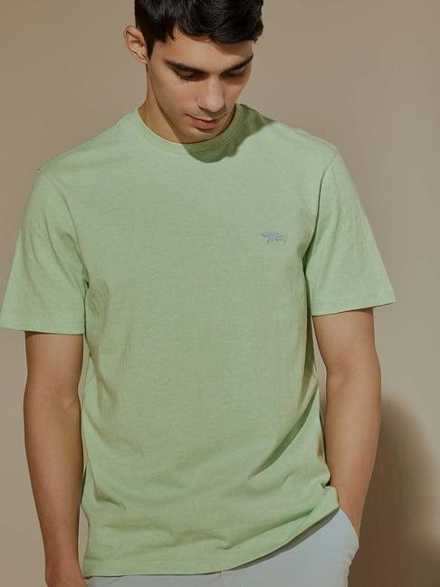 andamen light green regular fit crew t-shirt