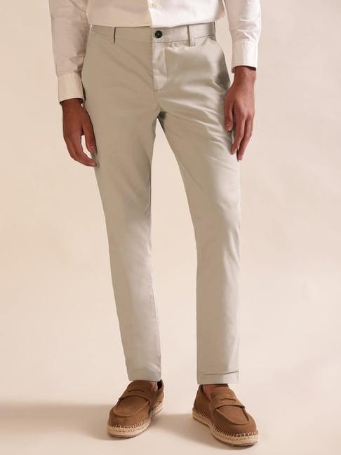 andamen light grey regular fit chinos