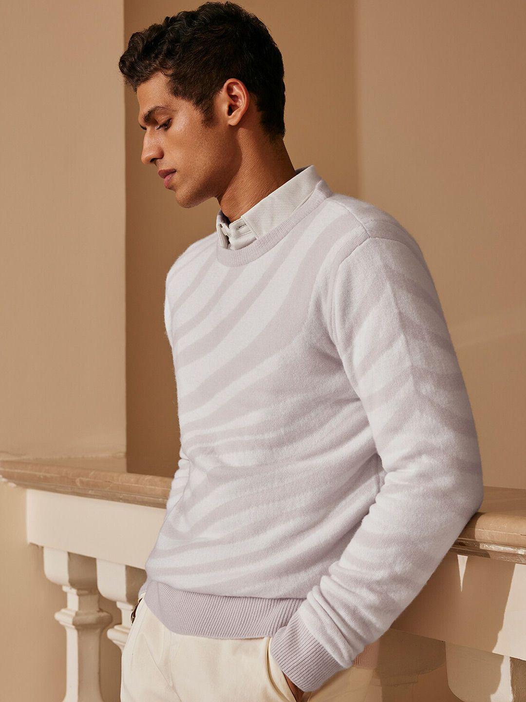 andamen long sleeves printed knitted woollen pullover