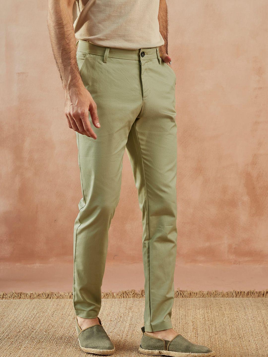 andamen men green chinos trouser