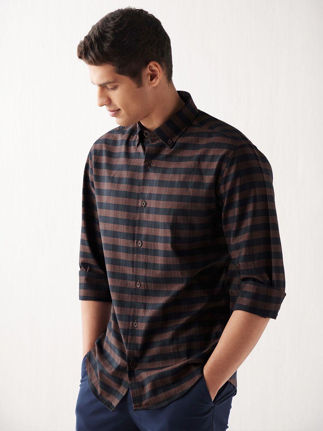 andamen men stripes cotton regular fit casual shirt