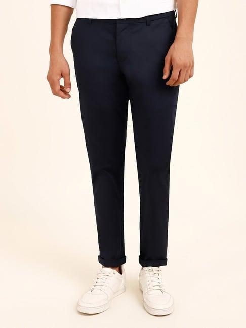 andamen navy regular fit chino trousers