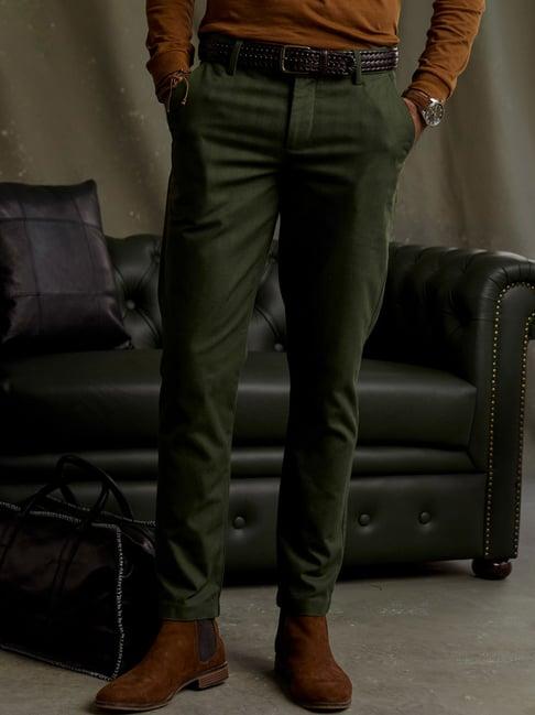 andamen olive regular fit cotton chinos