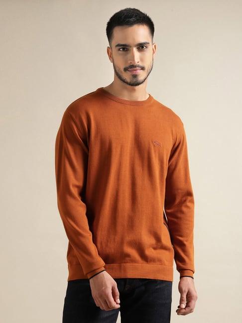 andamen orange regular fit full sleeves crew t-shirt