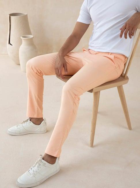 andamen peach regular fit chinos