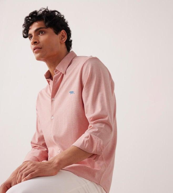 andamen pink flamingo melange shirt - regular fit