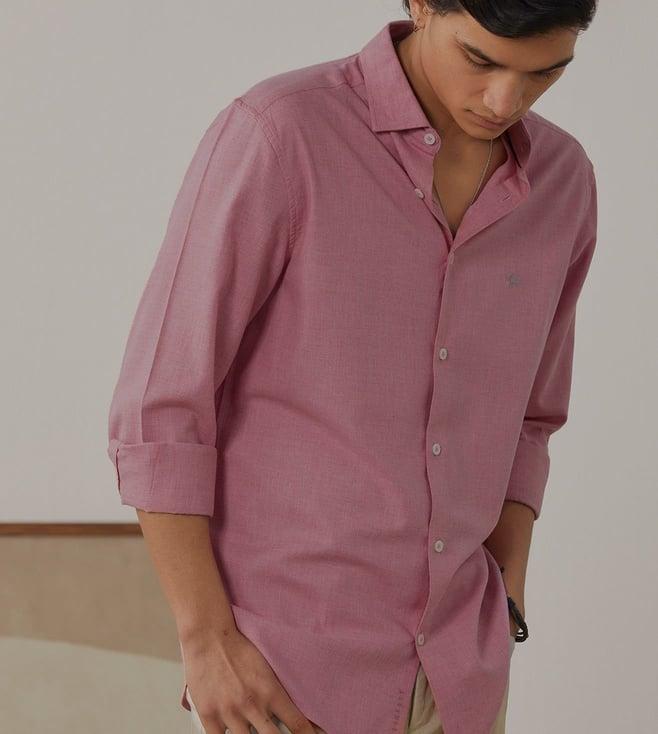 andamen pink melange full sleeve shirt - regular fit