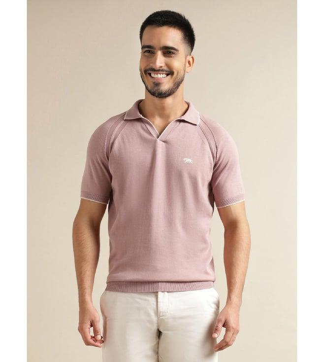 andamen pink regular fit polo t-shirt